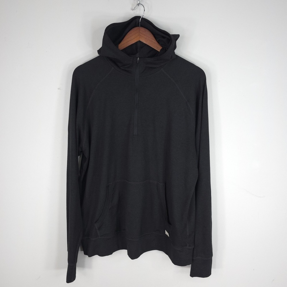 Vuori Hoodie Mens Large Black Lightweight 1/2 Zip Ponto Performance V244